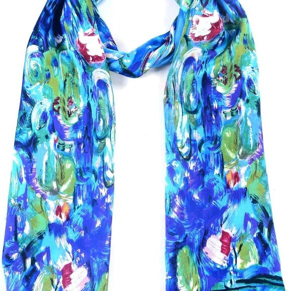 Women 100% Silk Scarves Van Gogh Painted Scarf - Picture 2 of 7